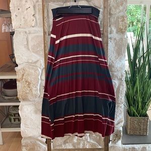 Crimson and gray maxi skirt